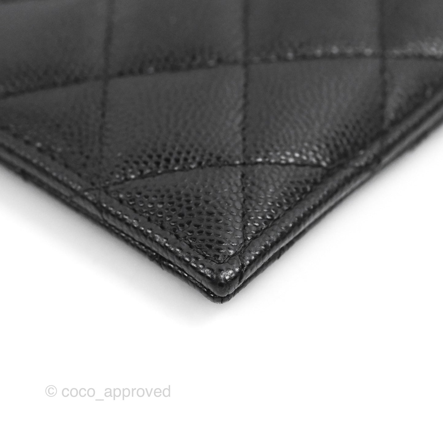 Chanel Quilted CC Zipped Card Holder Caviar Black Gold Hardware