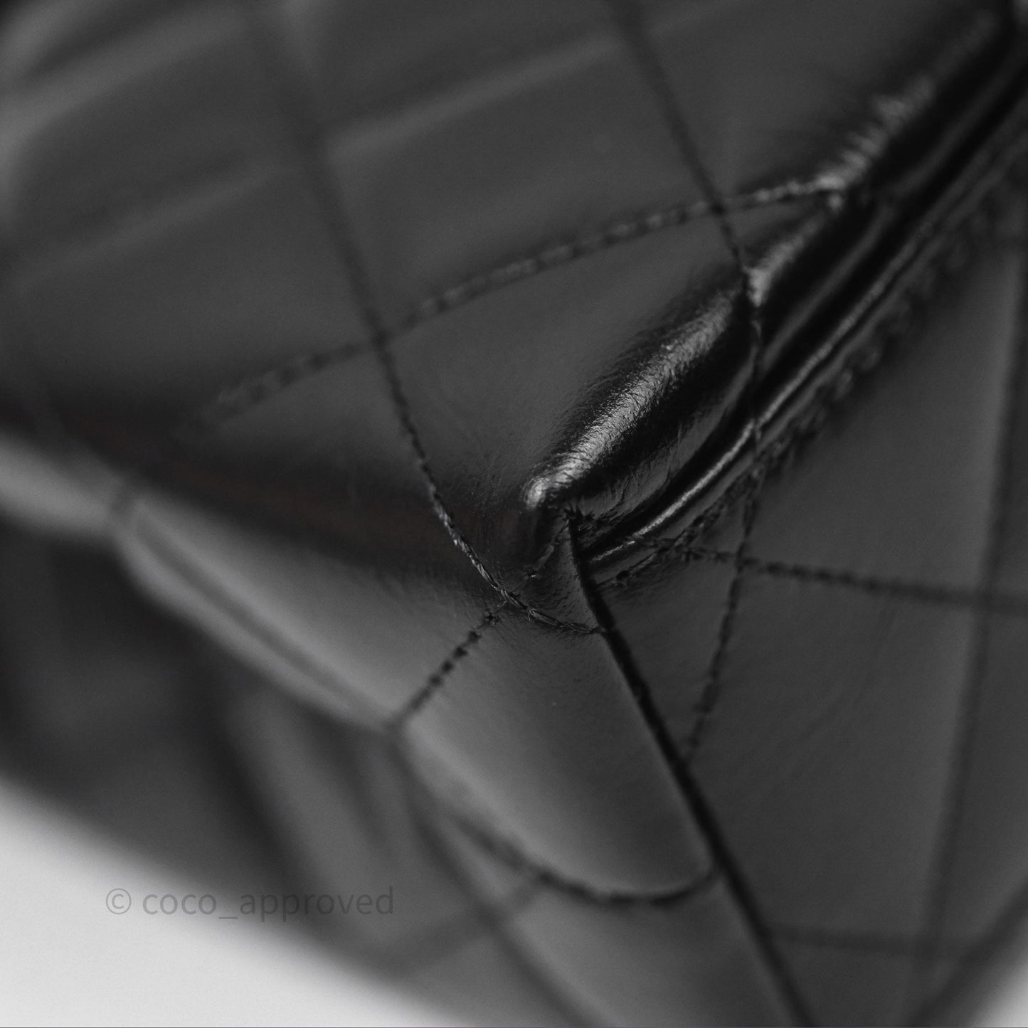 Chanel Kelly Bag Quilted Black Shiny Crumpled Calfskin Aged Gold Hardware
