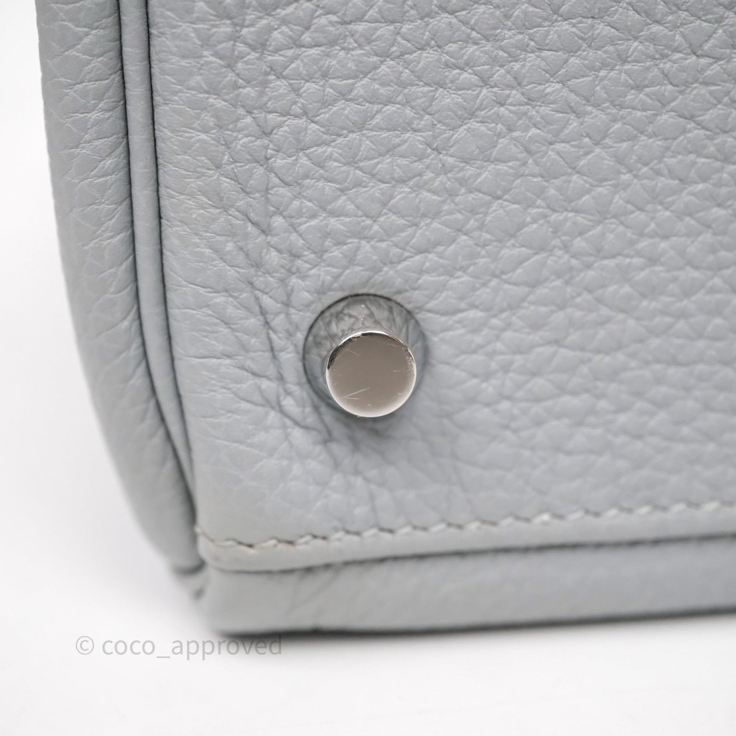 Hermès Kelly 32 Retourne Bleu Glacier 8U Togo Palladium Hardware
