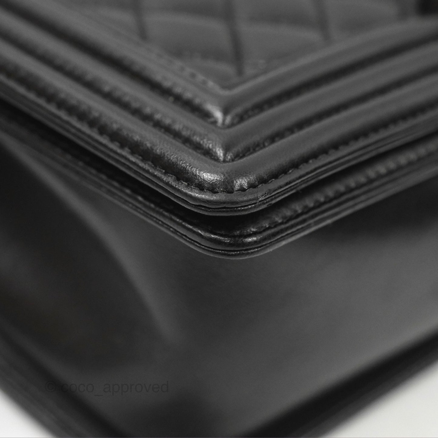 Chanel Quilted Medium Boy Black Lambskin Ruthenium Hardware