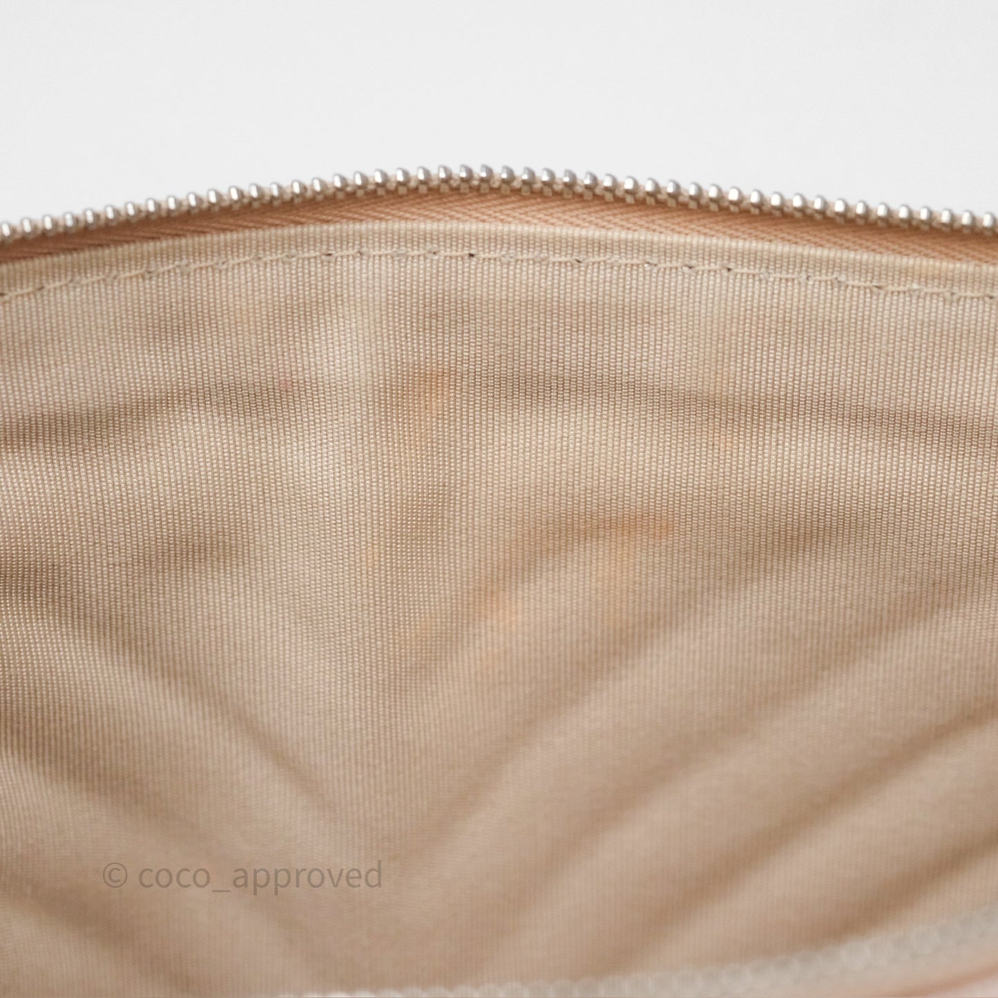 Chanel Medium O Case Chevron Rose Gold Caviar Silver Hardware 17B