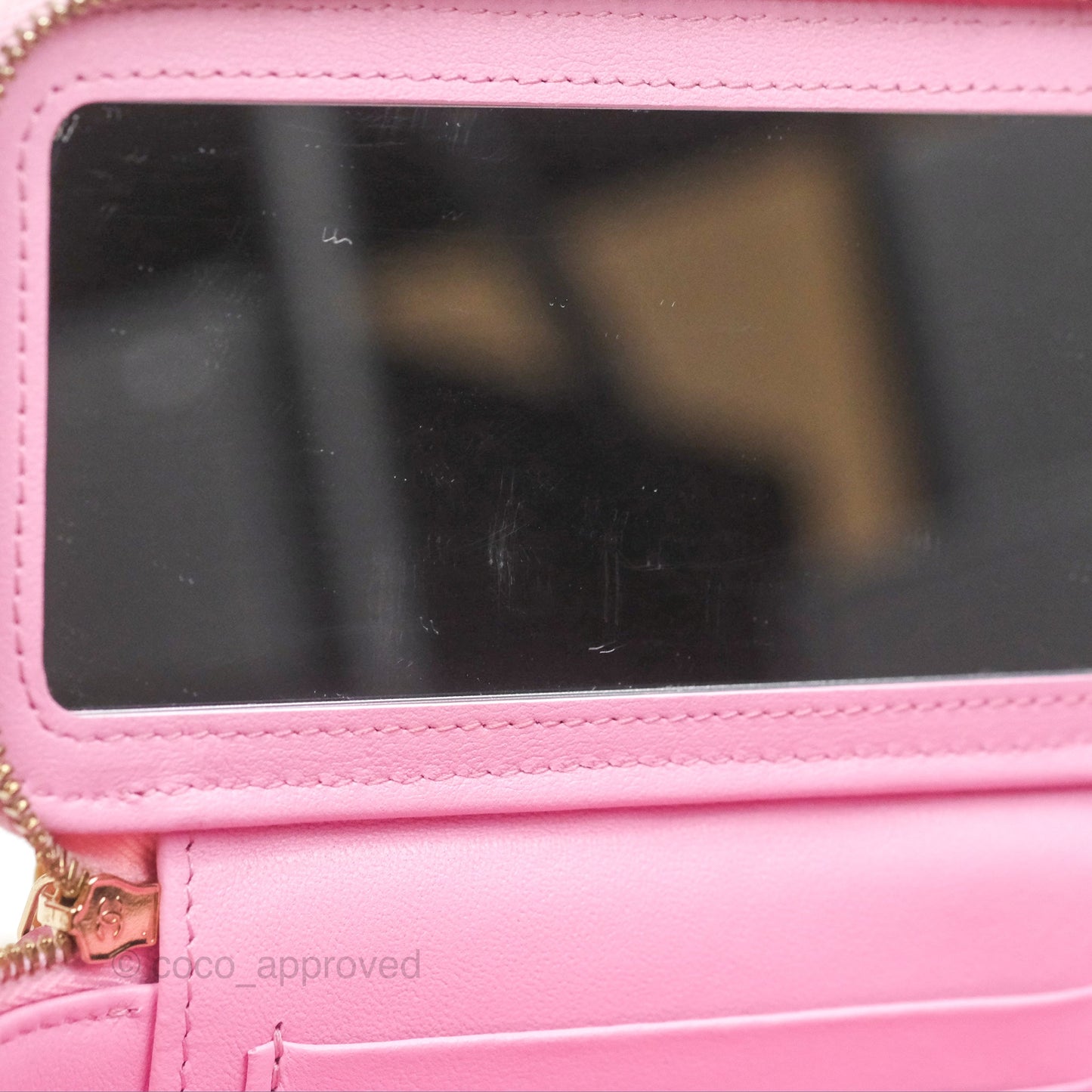 Chanel Vanity with Heart Adjustable Chain Pink Caviar Aged Gold Hardware