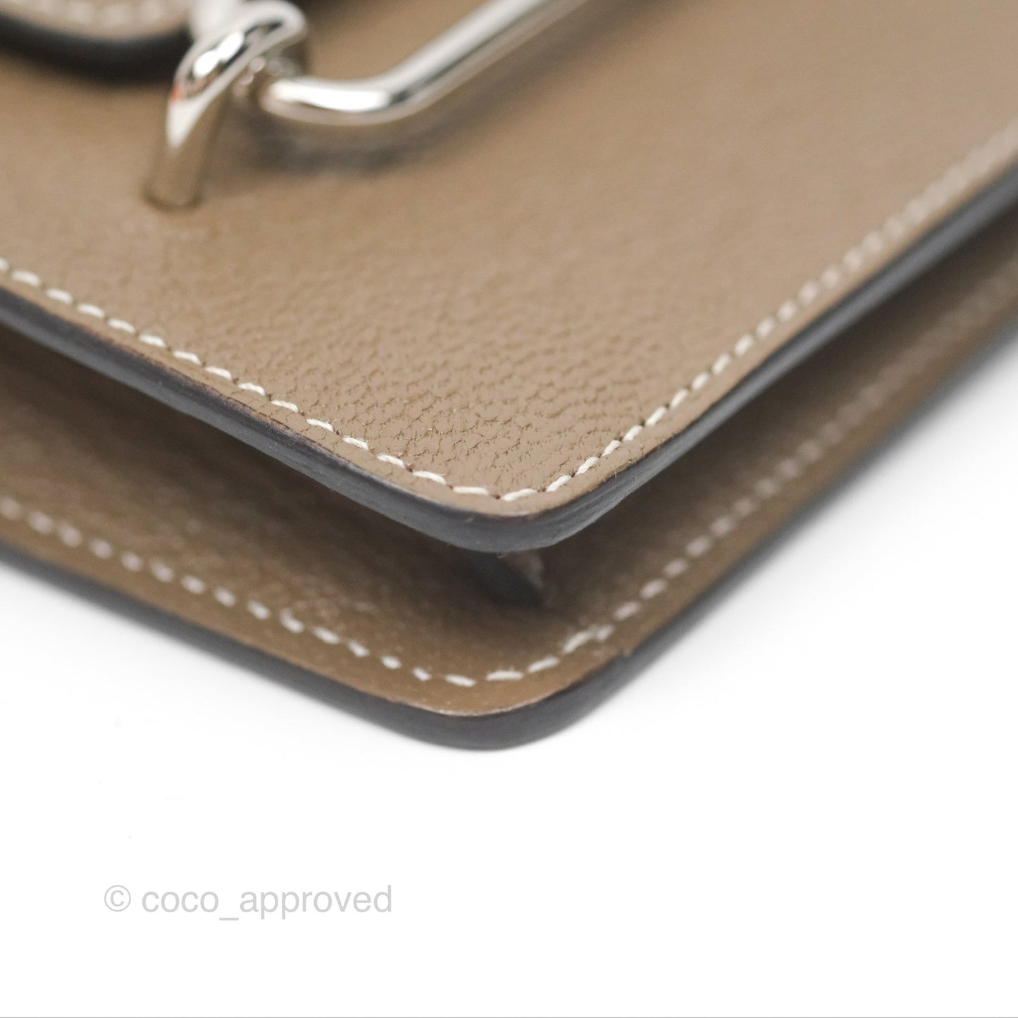 Hermès Roulis Slim Wallet Etoupe Chevre Mysore Palladium Hardware