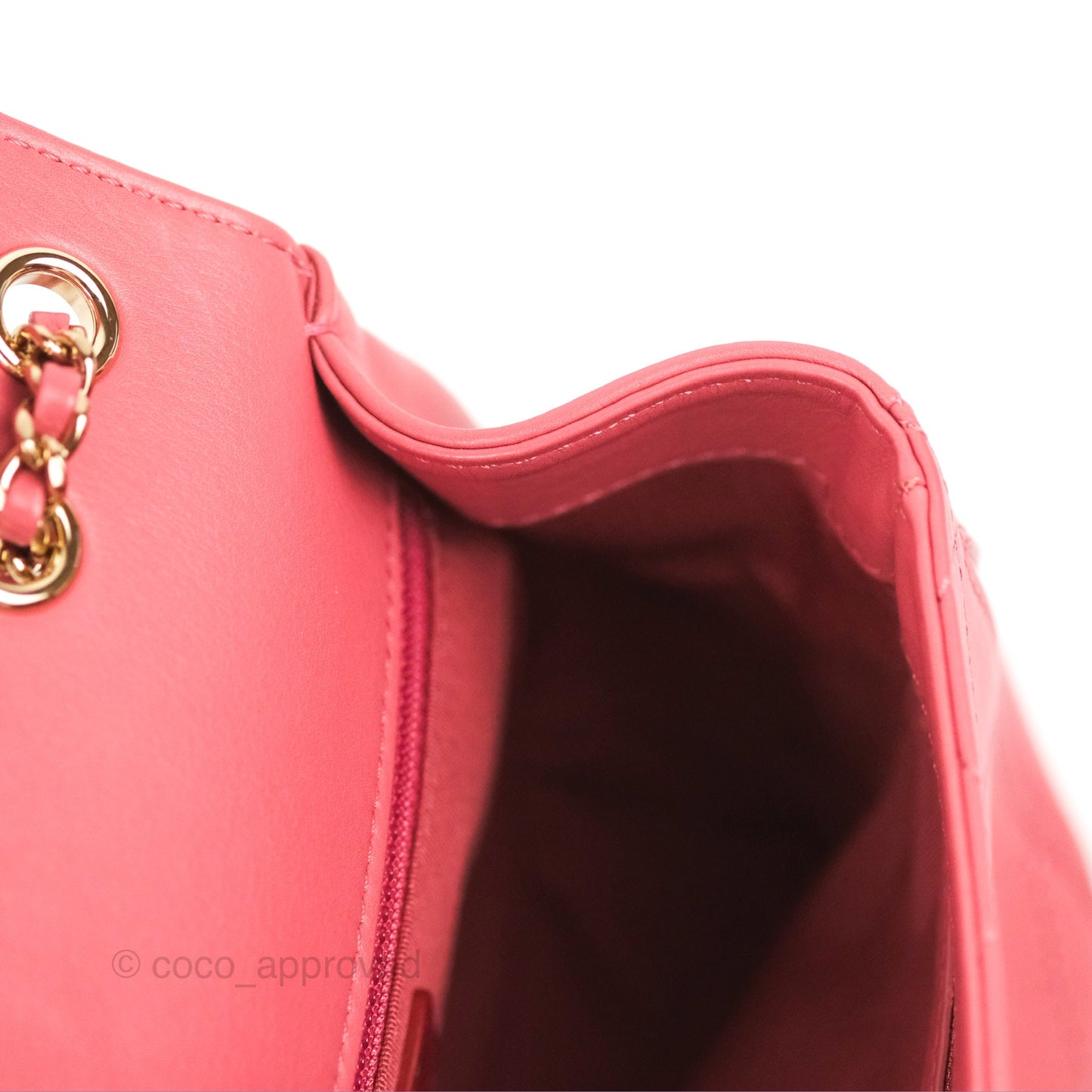 Chanel Small Flat Quilt Round Flap Bag Pink Calfskin Gold Hardware