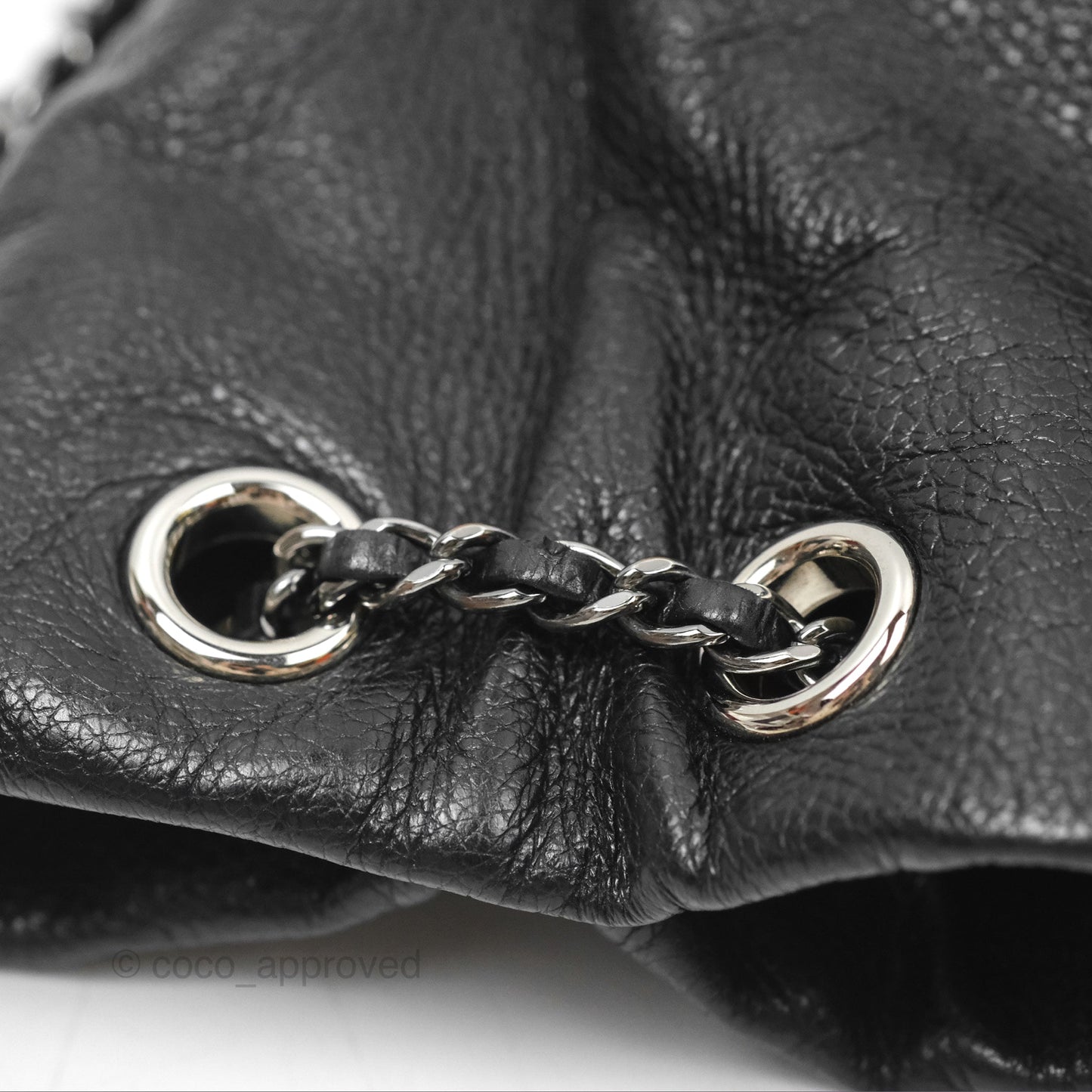 Chanel Small Gabrielle Drawstring Bucket Bag Black Aged Calfskin