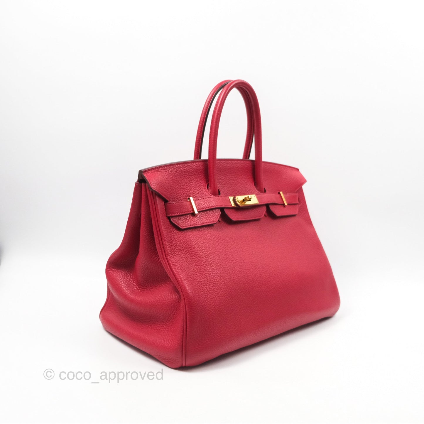 Hermès Retourne Birkin 35 Red Togo Gold Hardware