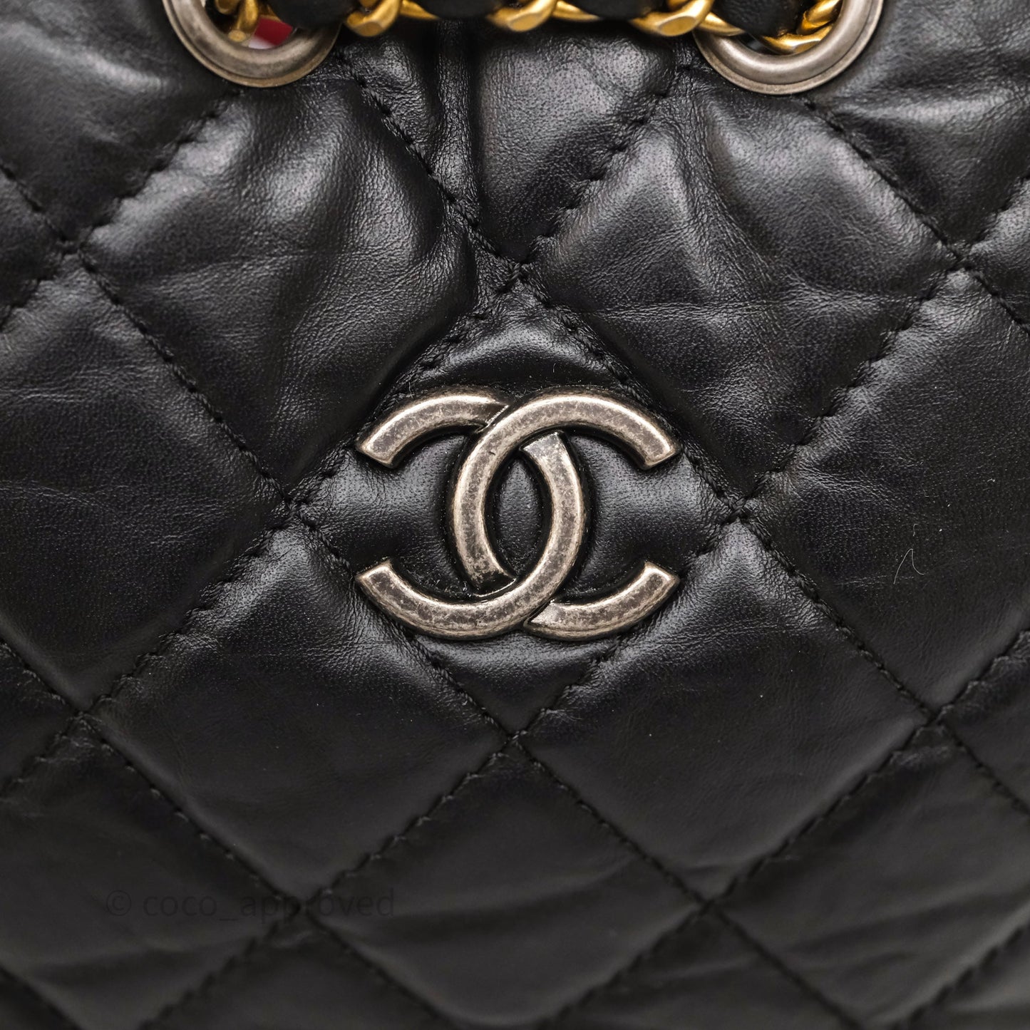 Chanel Small Gabrielle Backpack Black Aged Calfskin