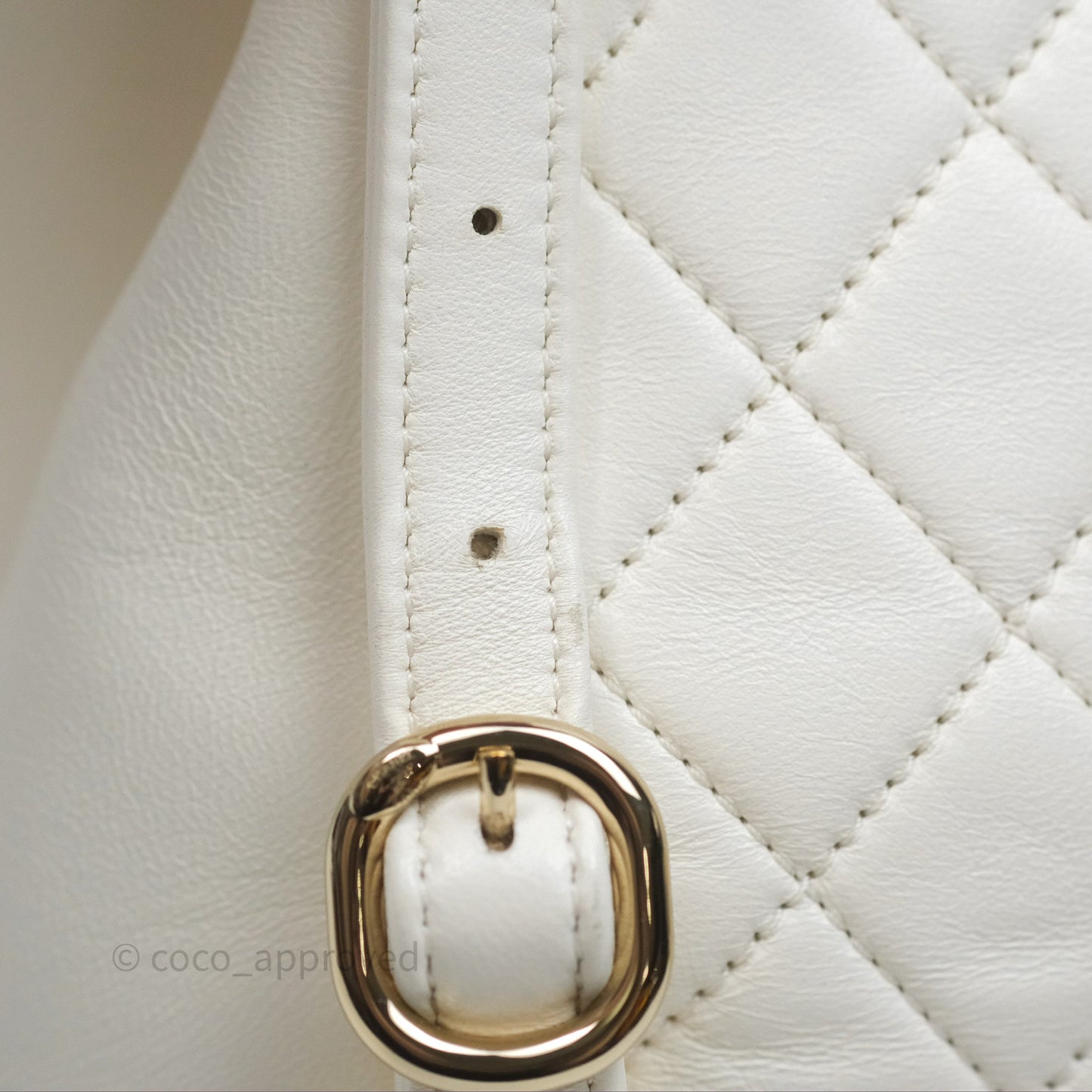 Chanel Quilted Small Duma Drawstring Backpack White Calfskin Gold Hardware