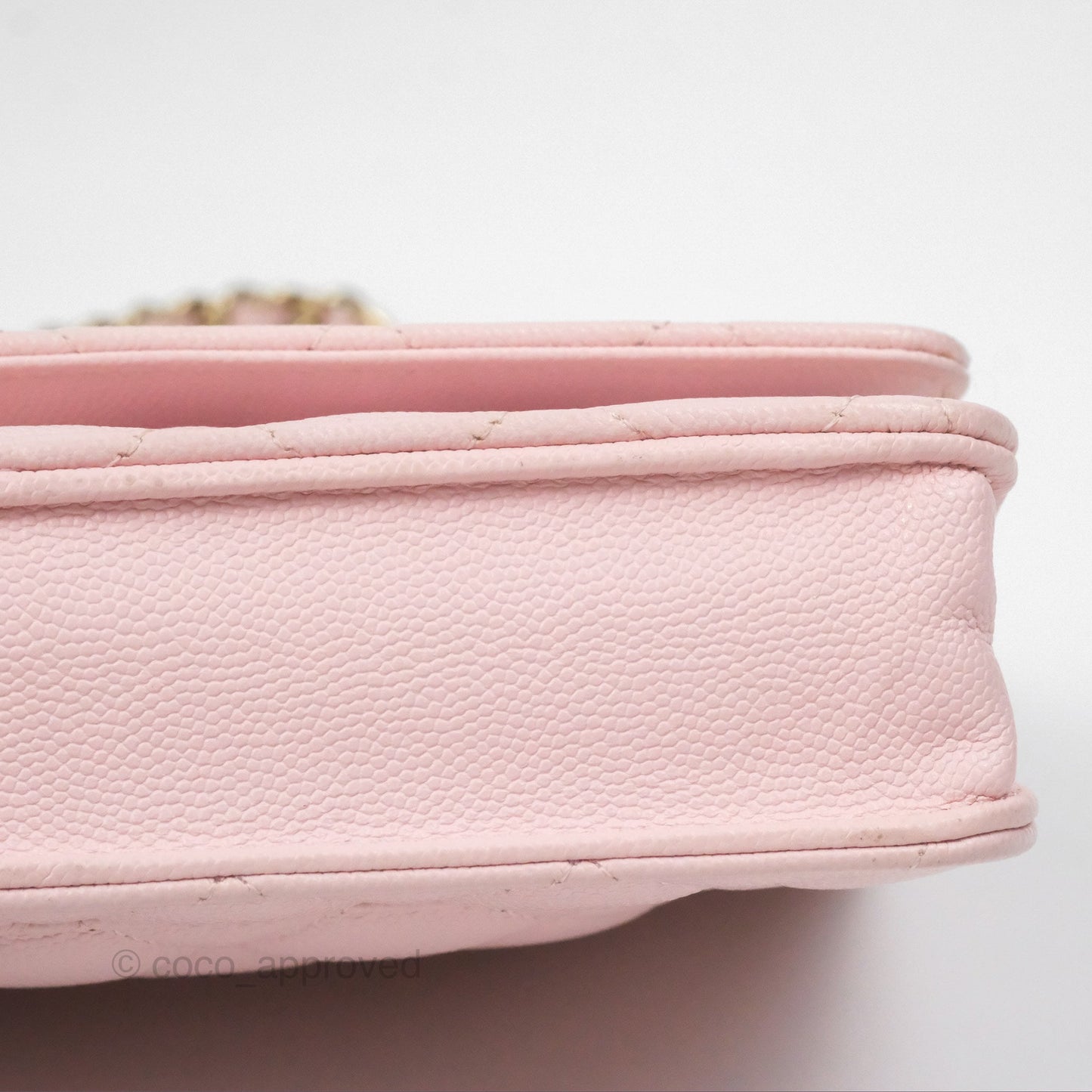 Chanel Quilted Classic Wallet on Chain WOC Pink Caviar Gold Hardware
