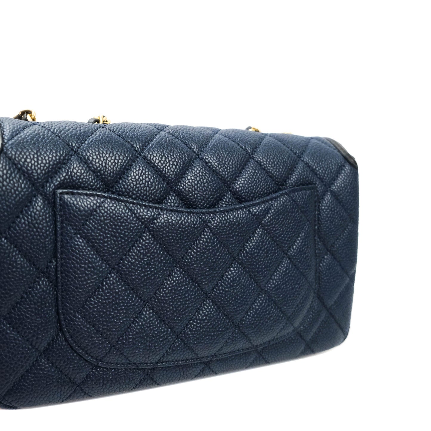 Chanel Quilted Small CC Filigree Flap Navy Caviar