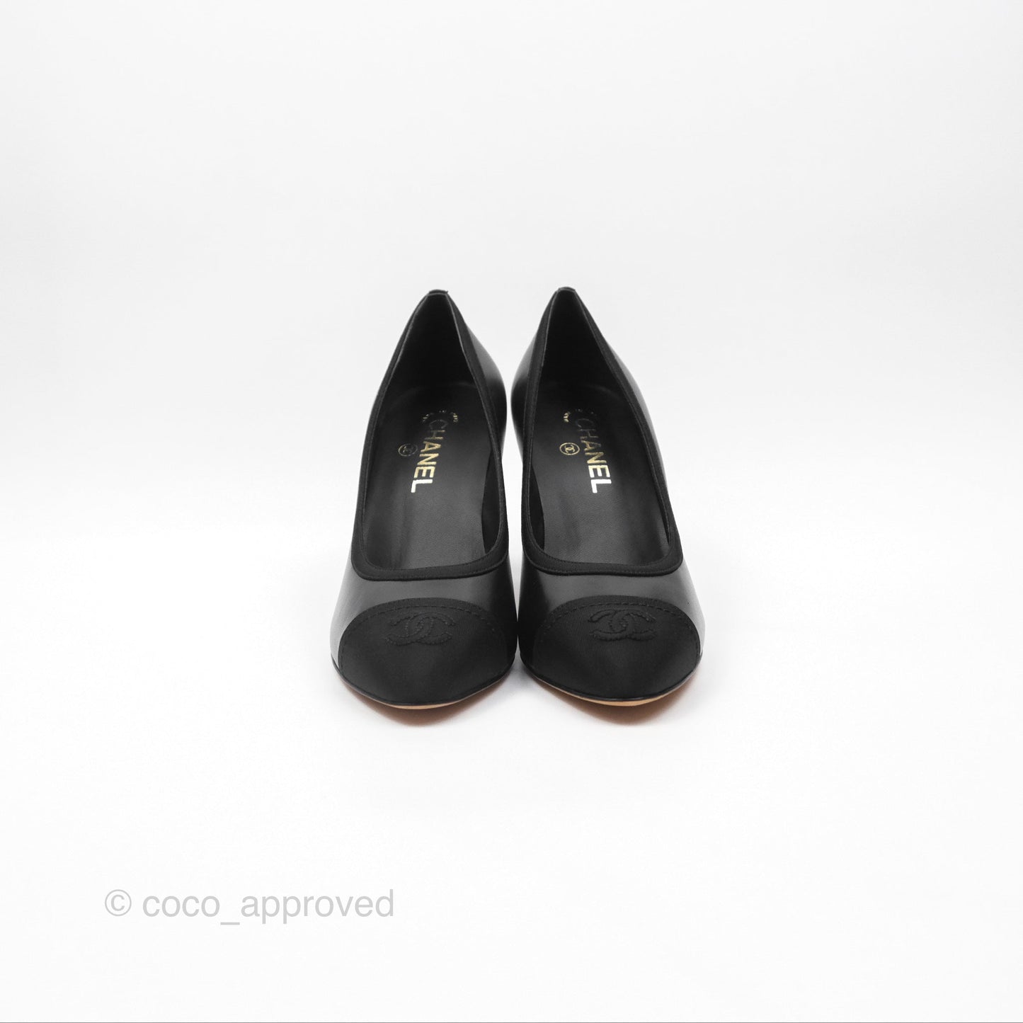 Chanel Classic Heels CC Black Lambskin Size 39.5