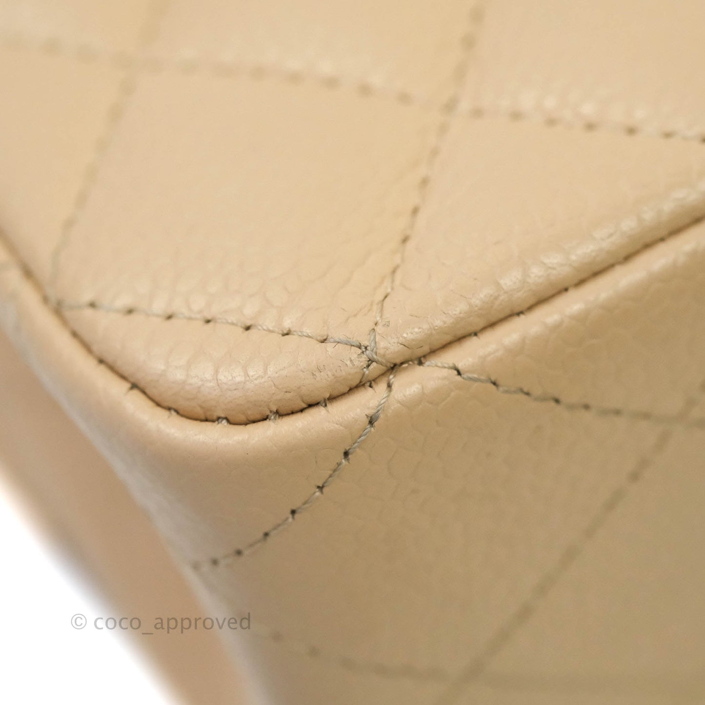 Chanel Classic M/L Medium Double Flap Beige Caviar Gold Hardware