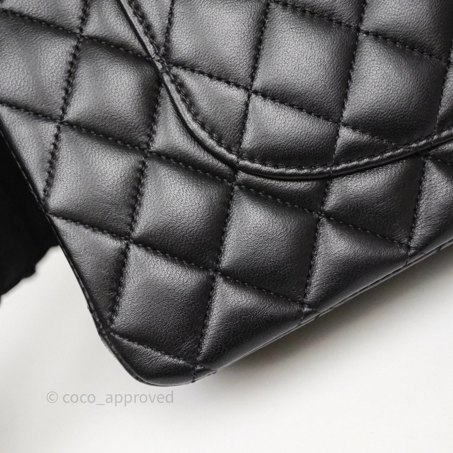 Chanel Classic M/L Medium Flap Quilted Black Lambskin Gold Hardware