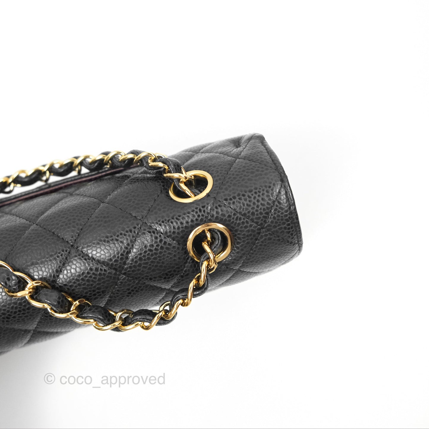 Chanel Classic M/L Medium Flap Quilted Black Caviar Gold Hardware