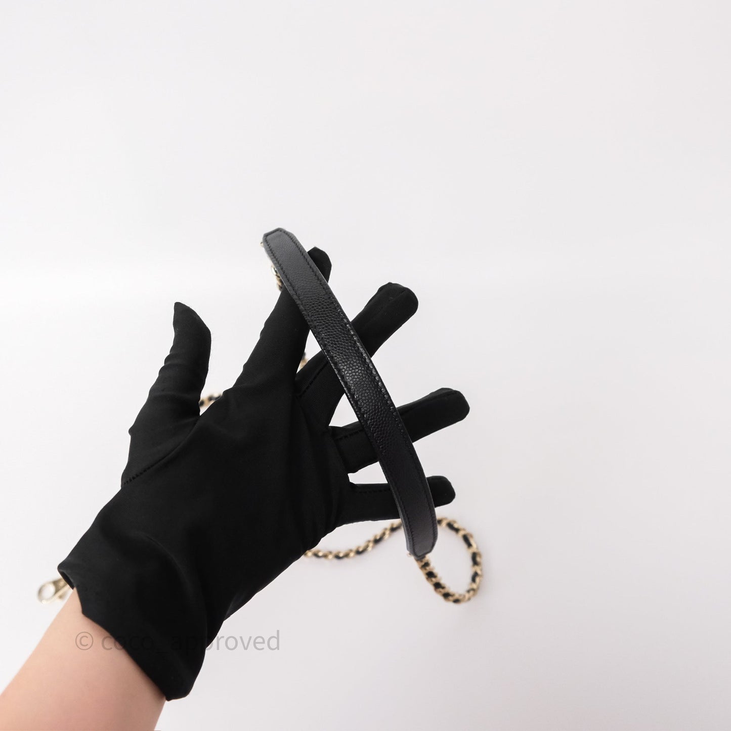 Chanel Mini Coco Handle Quilted Black Caviar Gold Hardware