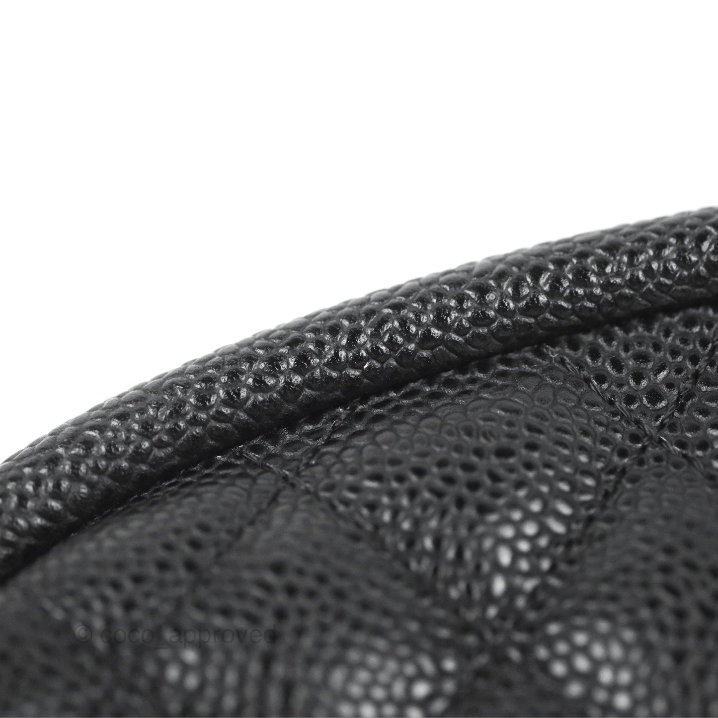 Chanel Quilted Timeless Kisslock Clutch Black Caviar Silver Hardware