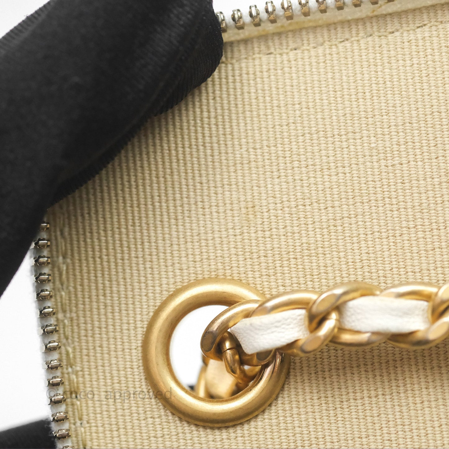 Chanel Mini Pearl Crush Vanity With Chain Ivory White Aged Gold Hardware