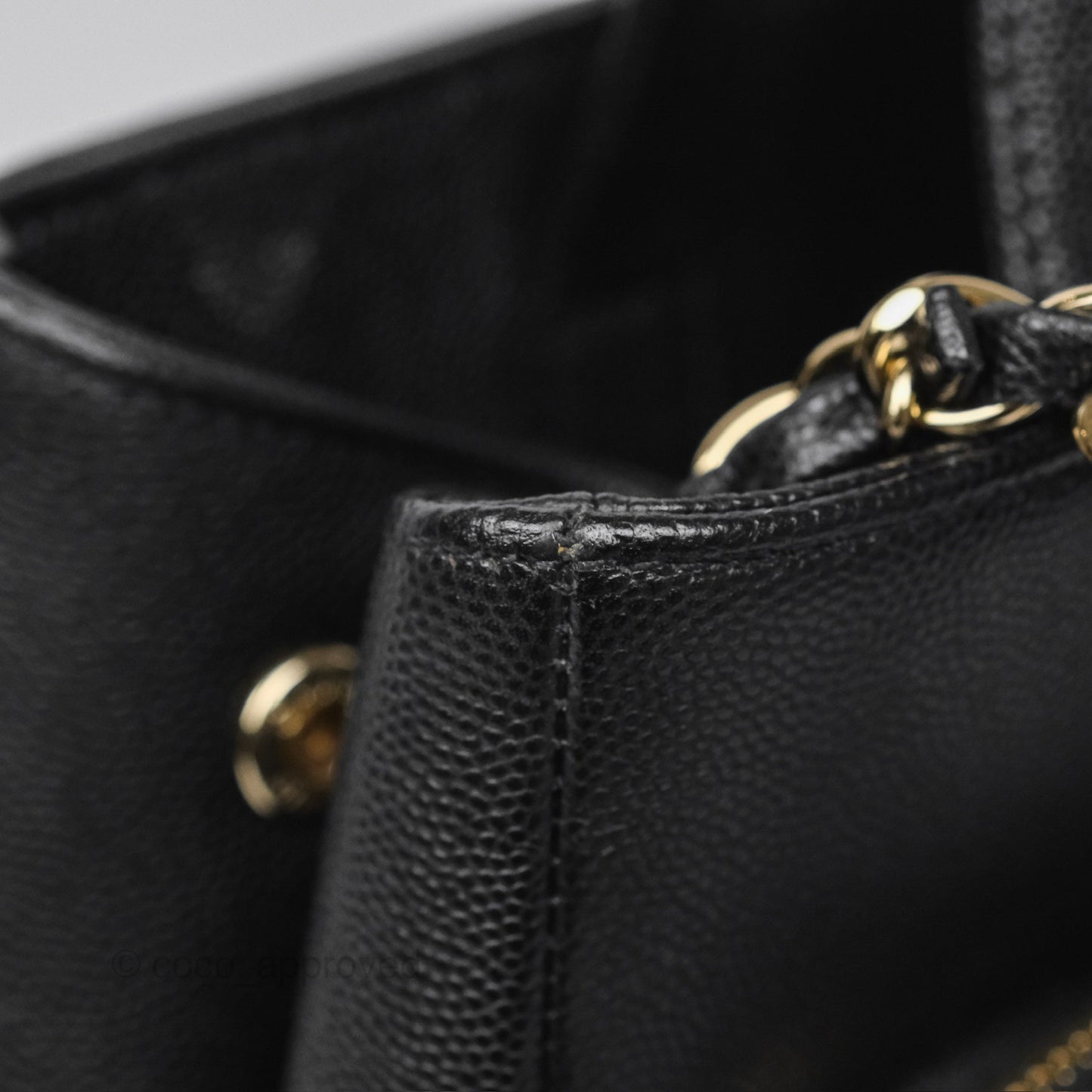 Chanel Small Business Affinity Shopping Bag Black Caviar Gold Hardware