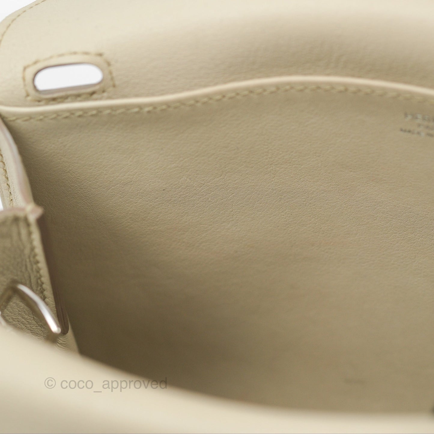 Hermès Halzan 22 Mini Craie Swift Palladium Hardware