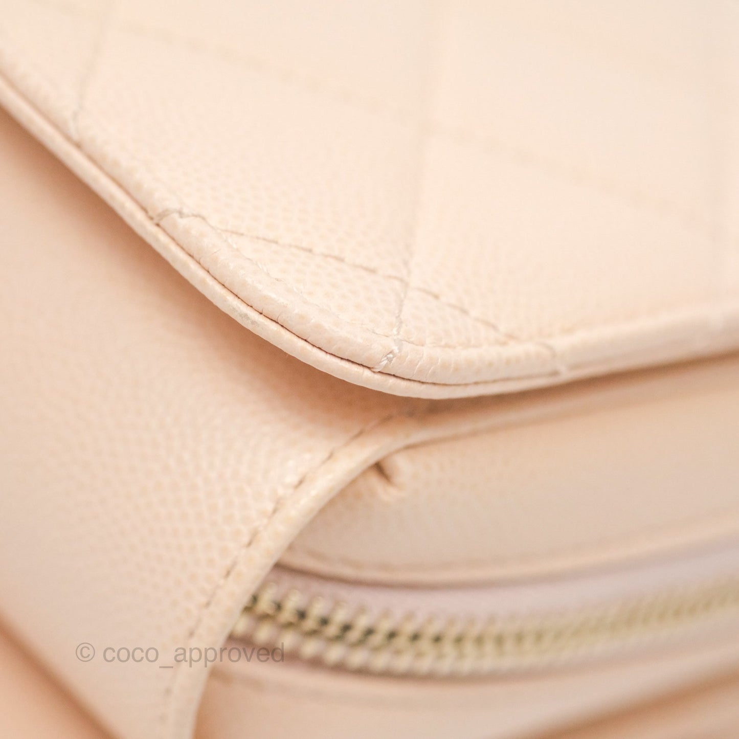 Chanel Quilted Small Like The Wallet Flap Light Beige Pink Caviar Light Gold Hardware 22C