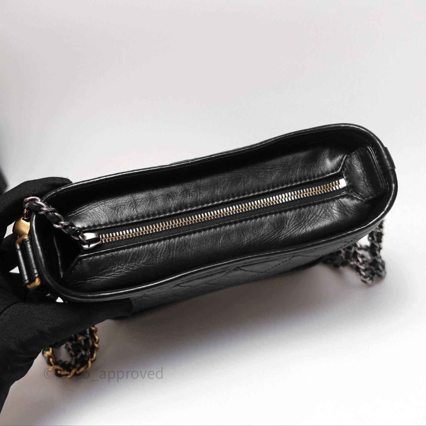 Chanel Small Gabrielle Hobo Quilted Black Aged Calfskin