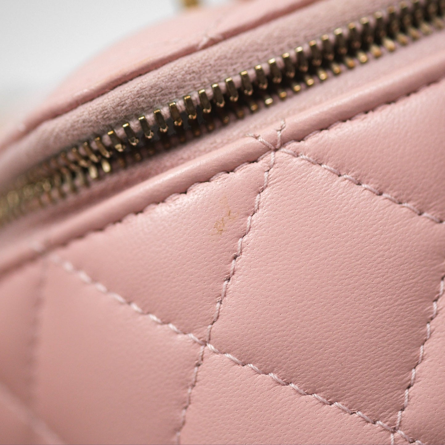 Chanel Quilted Vanity Rectangular with Camellia Adjustable Chain Pink Lambskin 23S