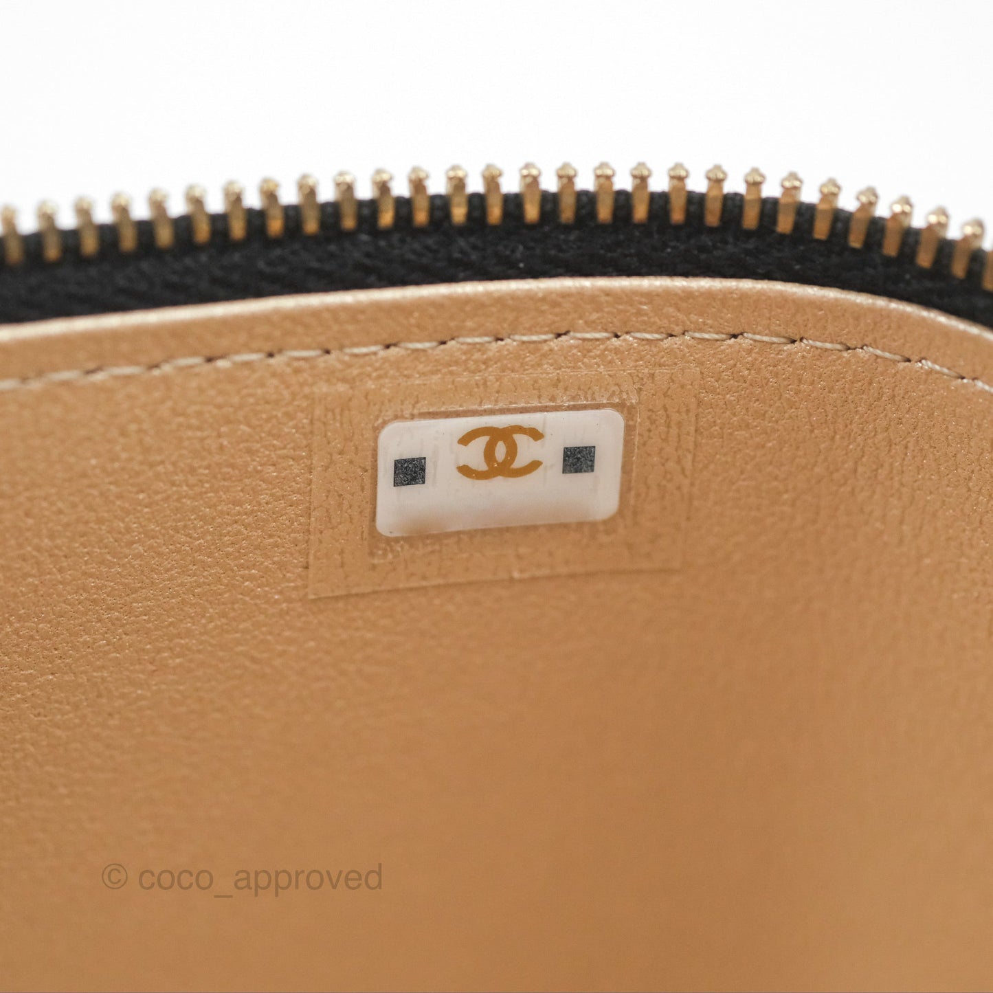 Chanel Vanity with Double Chain Black Shiny Crumpled Calfskin Gold Hardware 23S