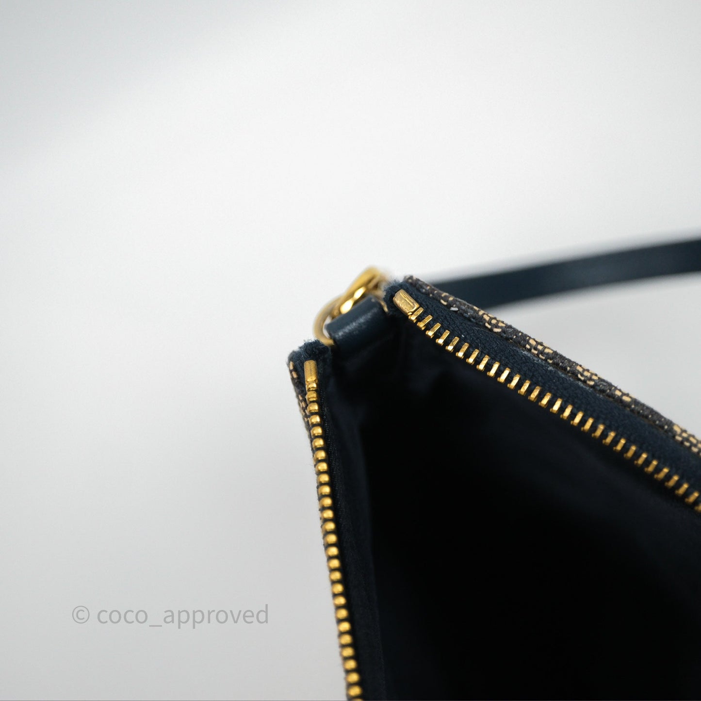 Christian Dior Vintage Mini Saddle Bag Blue Oblique Jacquard