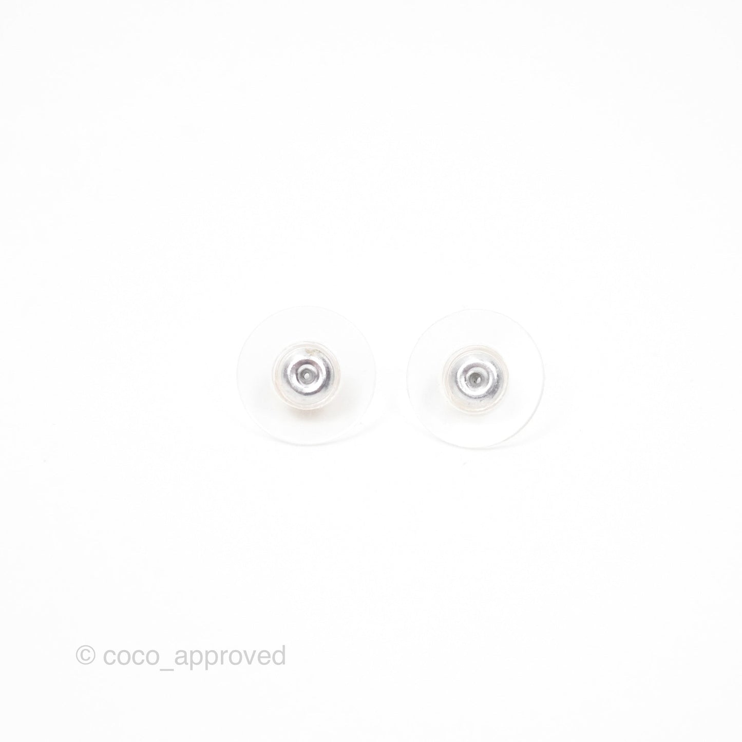 Chanel Round Black CC Earrings 19P