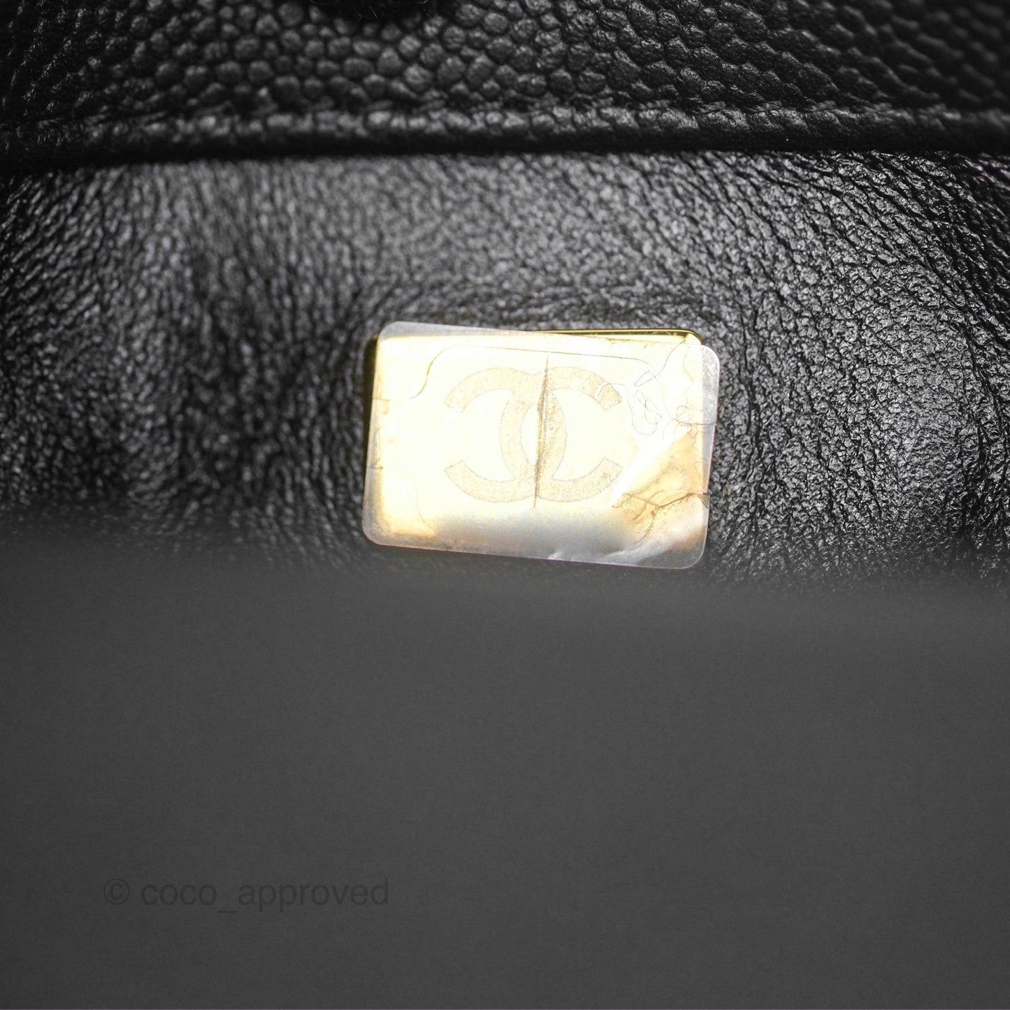 Chanel Mini Flap Bag Heart Adjustable Chain Black Caviar Aged Gold Hardware