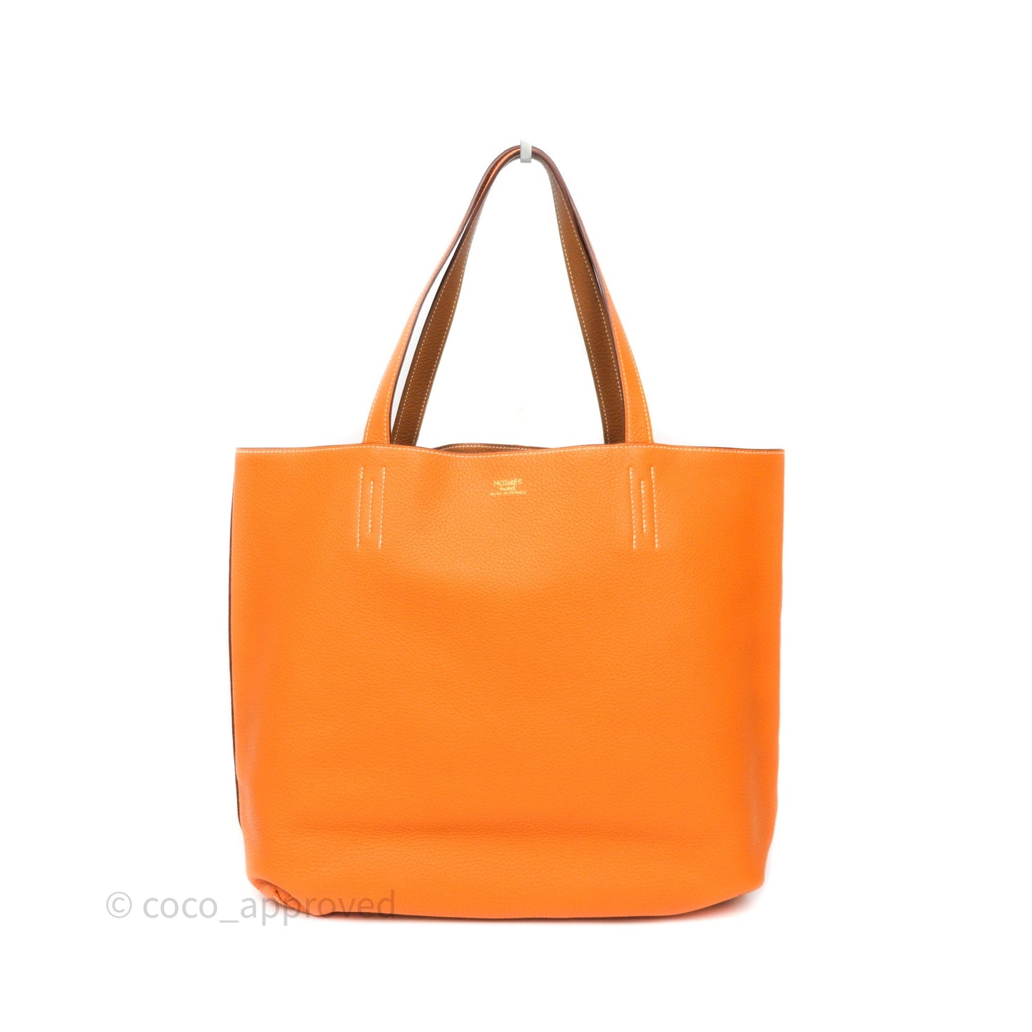 Hermès Double Sens Tote 36 Gold/ Orange Clemence