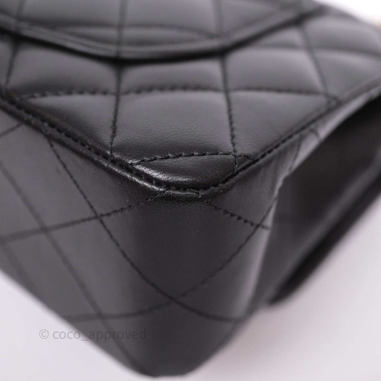 Chanel Small Classic Flap Quilted Black Lambskin Gold Hardware