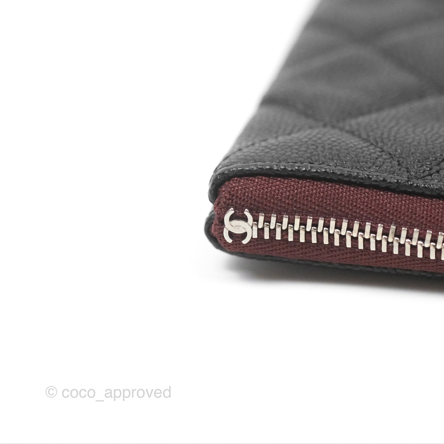 Chanel Medium Quilted O Case Black Caviar Silver Hardware