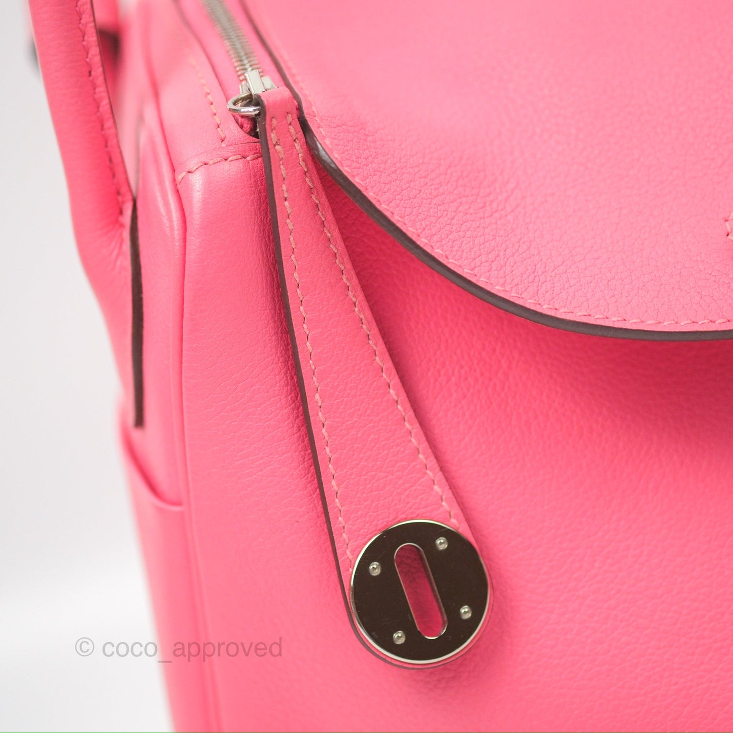 Hermès Lindy 26 Rose Azalee Evercolor Palladium Hardware