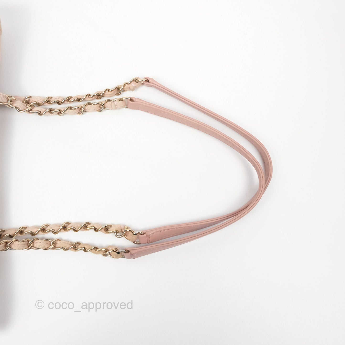Chanel Small Vertical Deauville Canvas Pink Gold Hardware