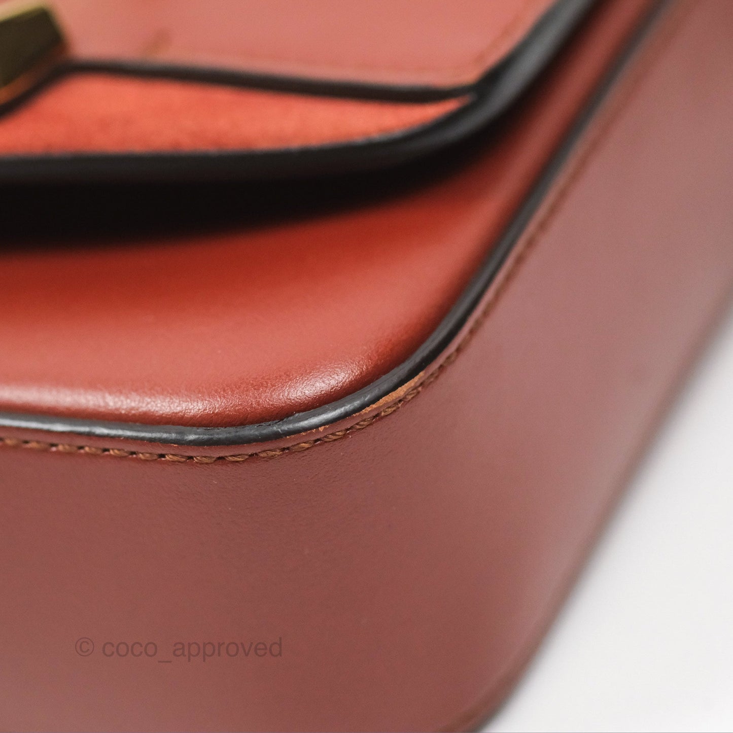 Chloé Mini C Bag Sepia Brown Shiny/Suede Calfskin