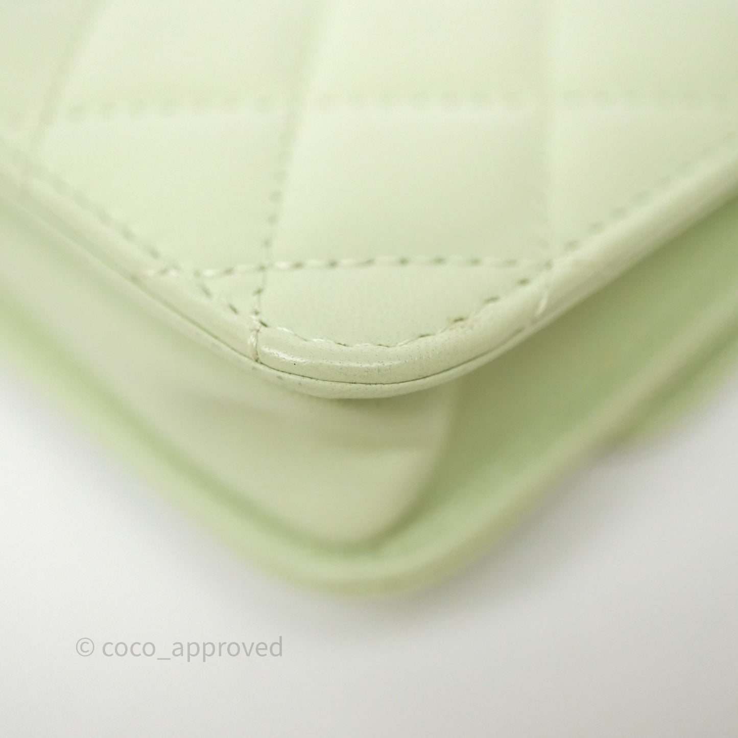 Chanel Pearl Crush Mini Clutch Belt Bag Green Lambskin Aged Gold Hardware