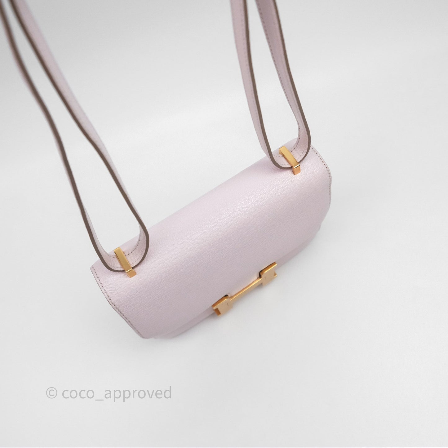 Hermès Constance Mini 18cm Mauve Pale Chevre Mysore Rose Gold Hardware