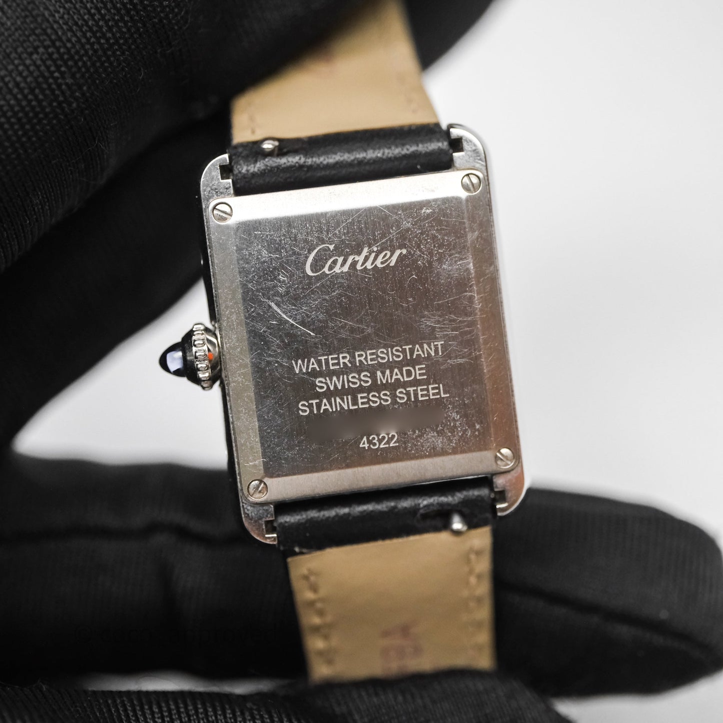 Cartier Tank Solo Watch Small Model Steel Black