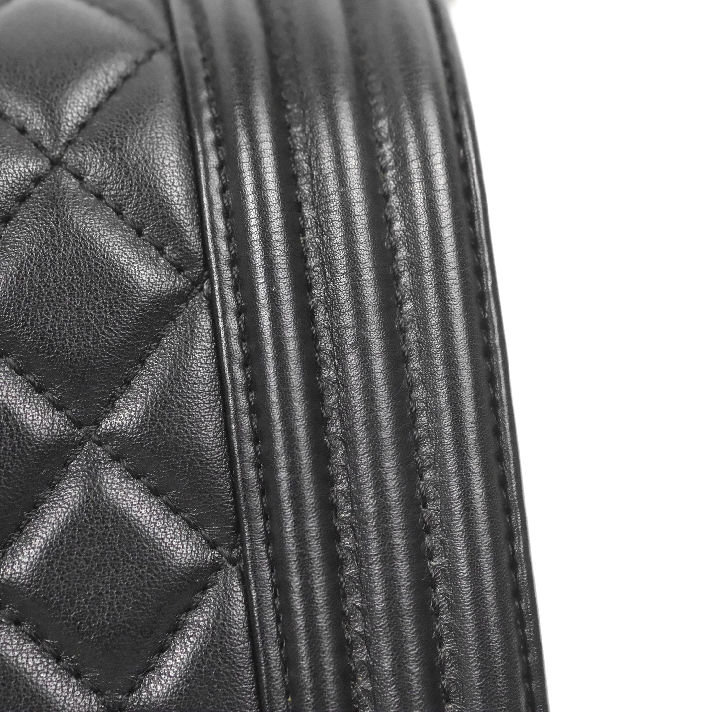 Chanel Quilted Medium Boy Black Calfskin Ruthenium Hardware