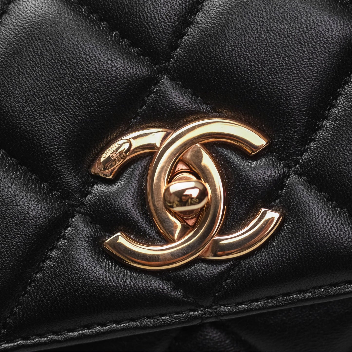 Chanel Trendy CC Small Black Lambskin Rose Gold Hardware