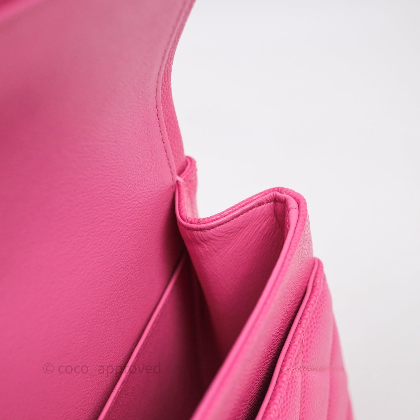 Chanel Classic M/L Medium Flap Quilted Hot Pink Caviar Gold Hardware