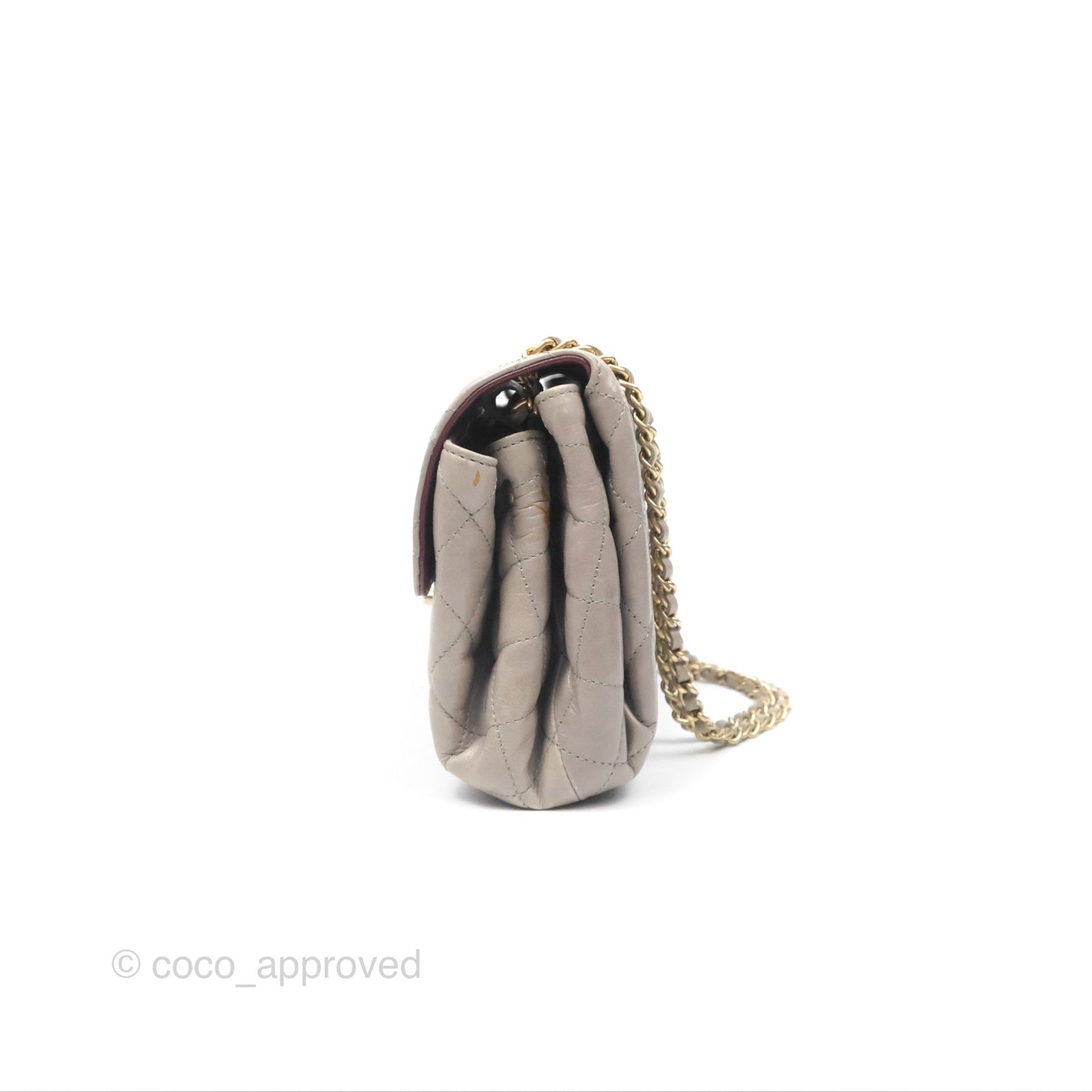 Chanel Accordion Flap Bag Taupe Crinkled Glazed Calfskin