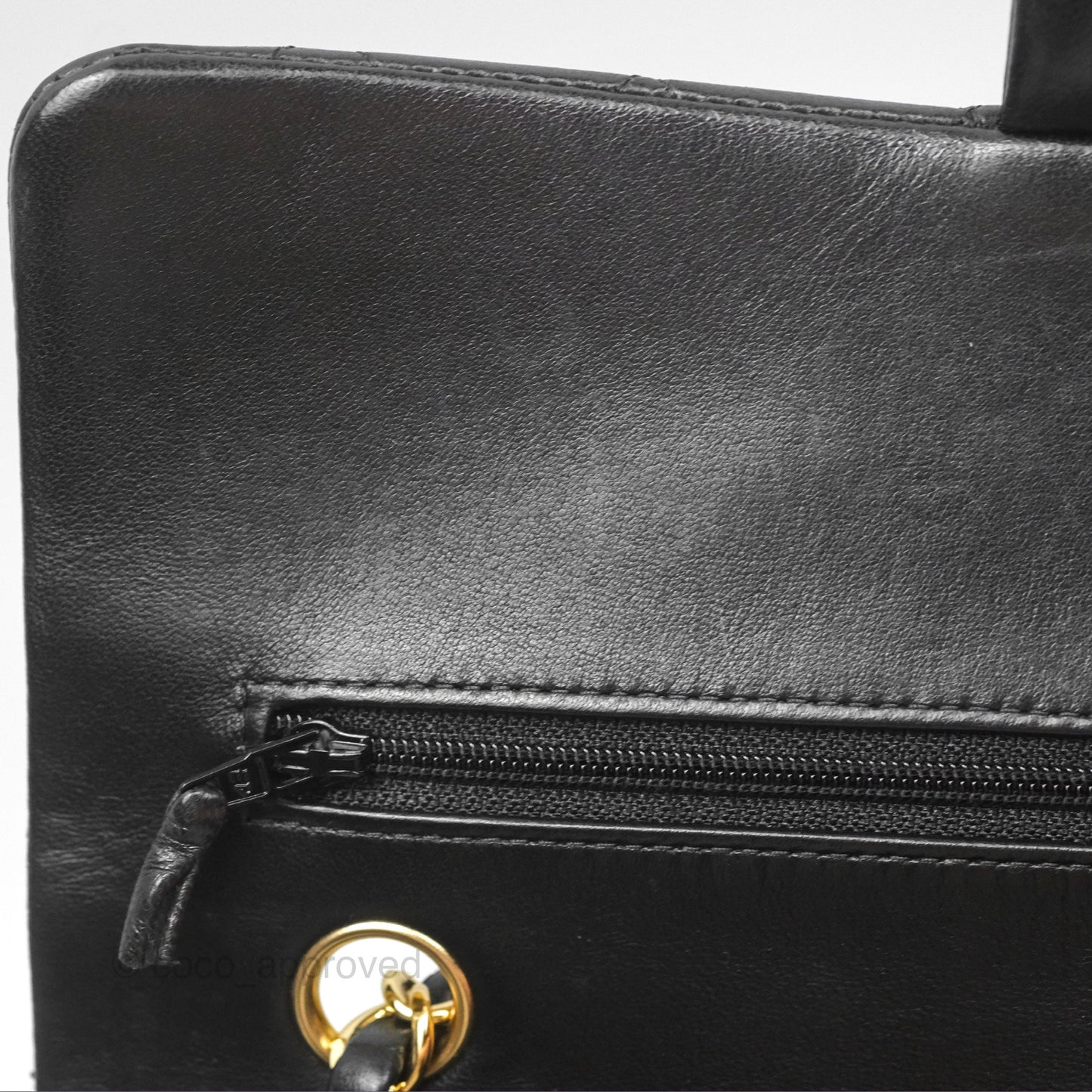 Chanel Classic M/L Medium Flap Quilted Black Lambskin Gold Hardware
