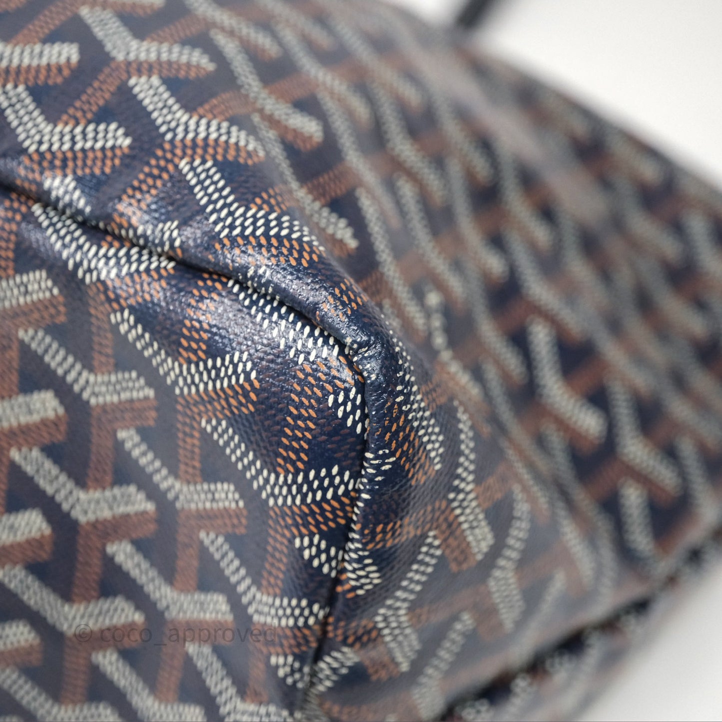 Goyard St. Louis Tote PM Navy/Tan