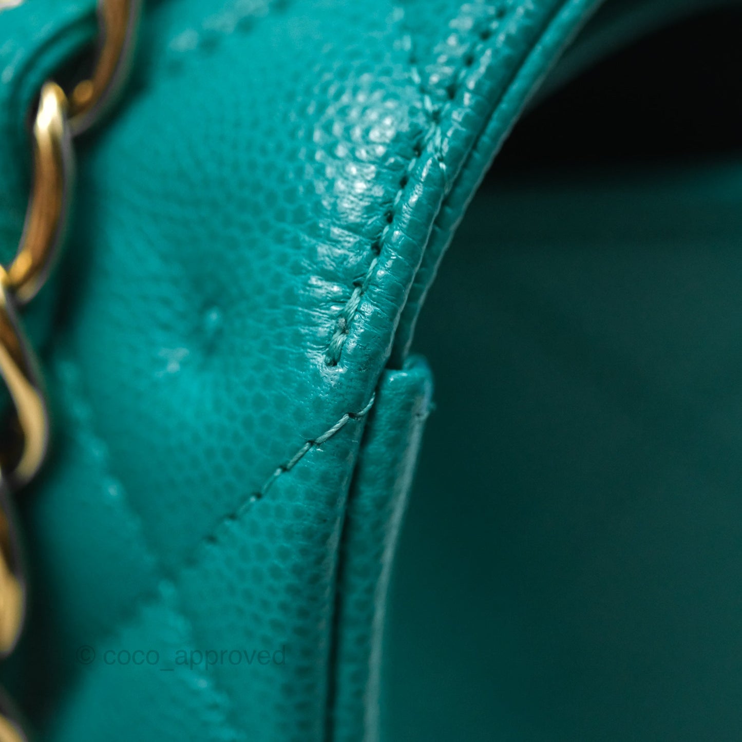 Chanel Jumbo Double Flap Turquoise Caviar Gold Hardware⁣⁣