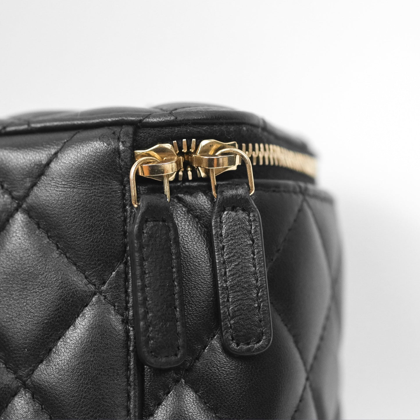 Chanel Vanity Rectangular Black Lambskin Gold Hardware