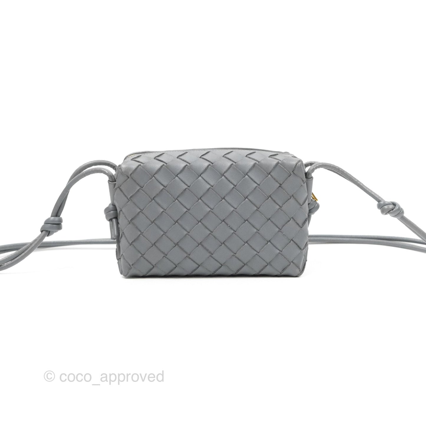 Bottega Veneta Mini Loop Camera Bag Intrecciato Lambskin Thunder