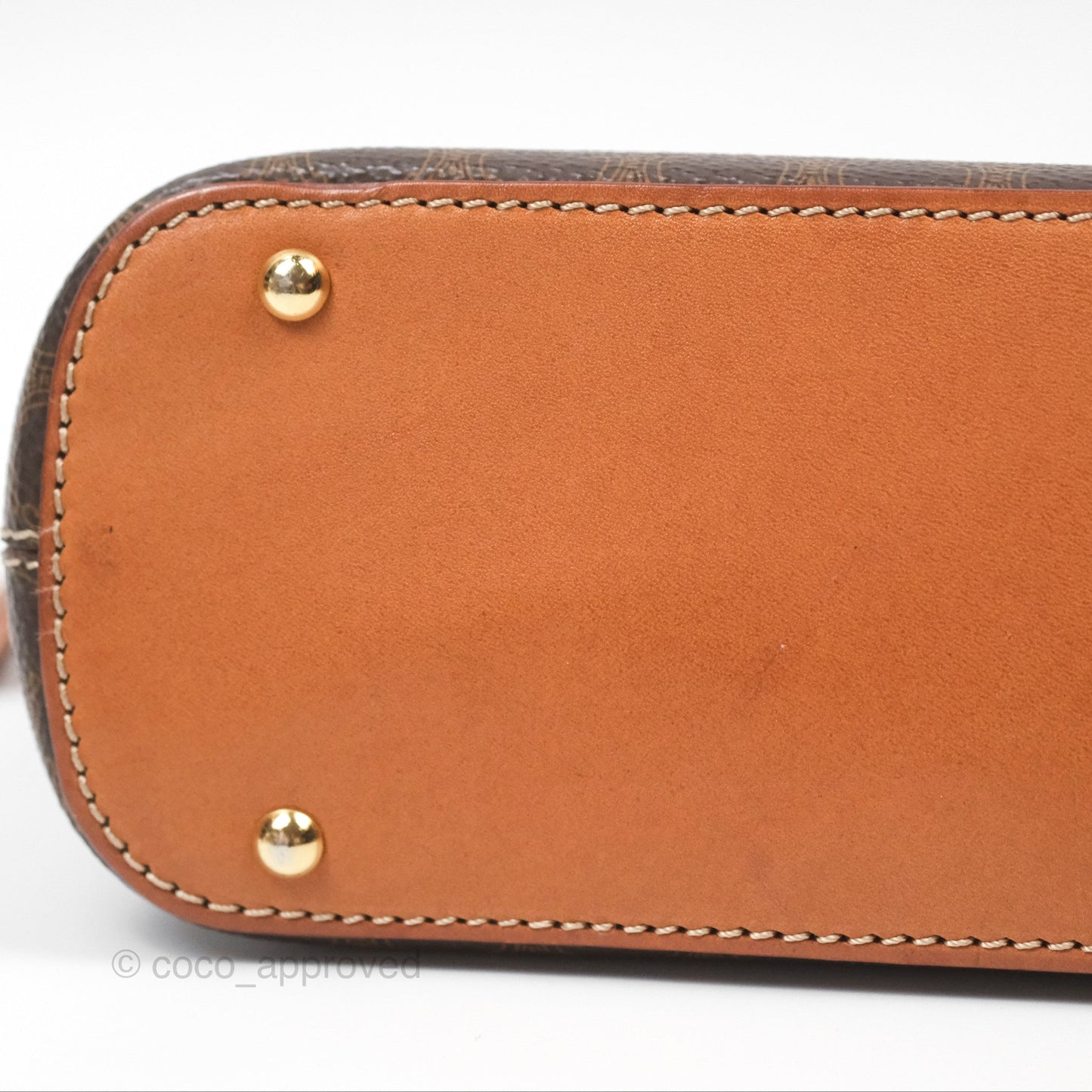 Celine Vintage Macadam Top Handle Bag Tan Brown