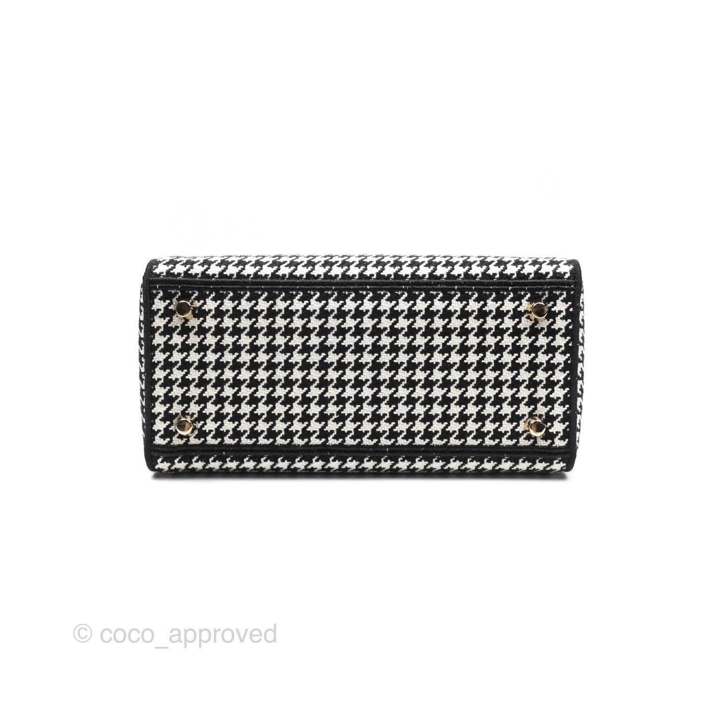 Christian Dior Medium Lady D-Lite Bag Black White Houndstooth
